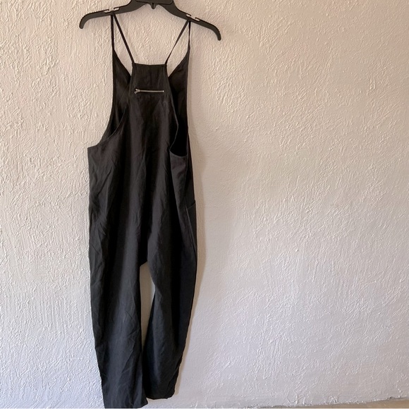 Lightweight Bib Overalls Pants Silky Jumper Romper Casual Minimalist Basic Small - Picture 1 of 5